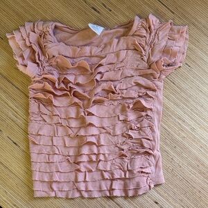 Crewcuts Pink Ruffled Tee